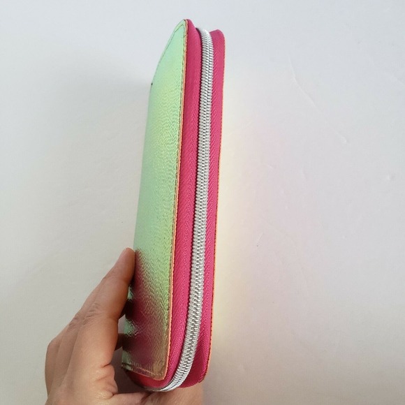 Unbranded Clutch Wallet Card Holder Long Continental Metalic Fluorescent new - Picture 5 of 7